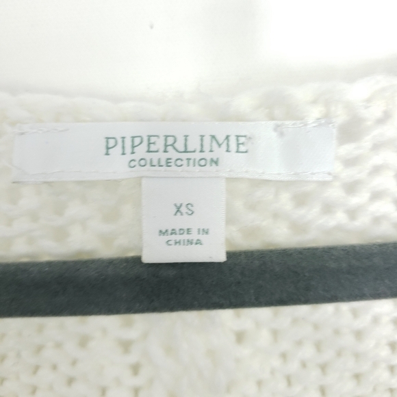 Piperlime knitted fringed hem tie neck sweater oversized size xs - Picture 6 of 7